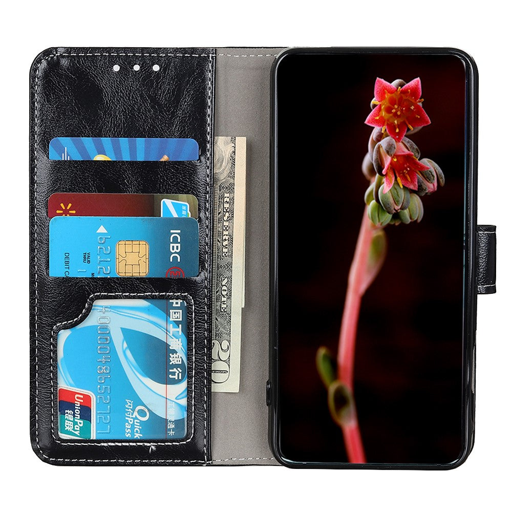 For Xiaomi Poco M8 Pro 5G / Redmi Note 15 Pro+ 5G (Global) Case Wallet Leather Phone Cover Crazy Horse Texture - Black