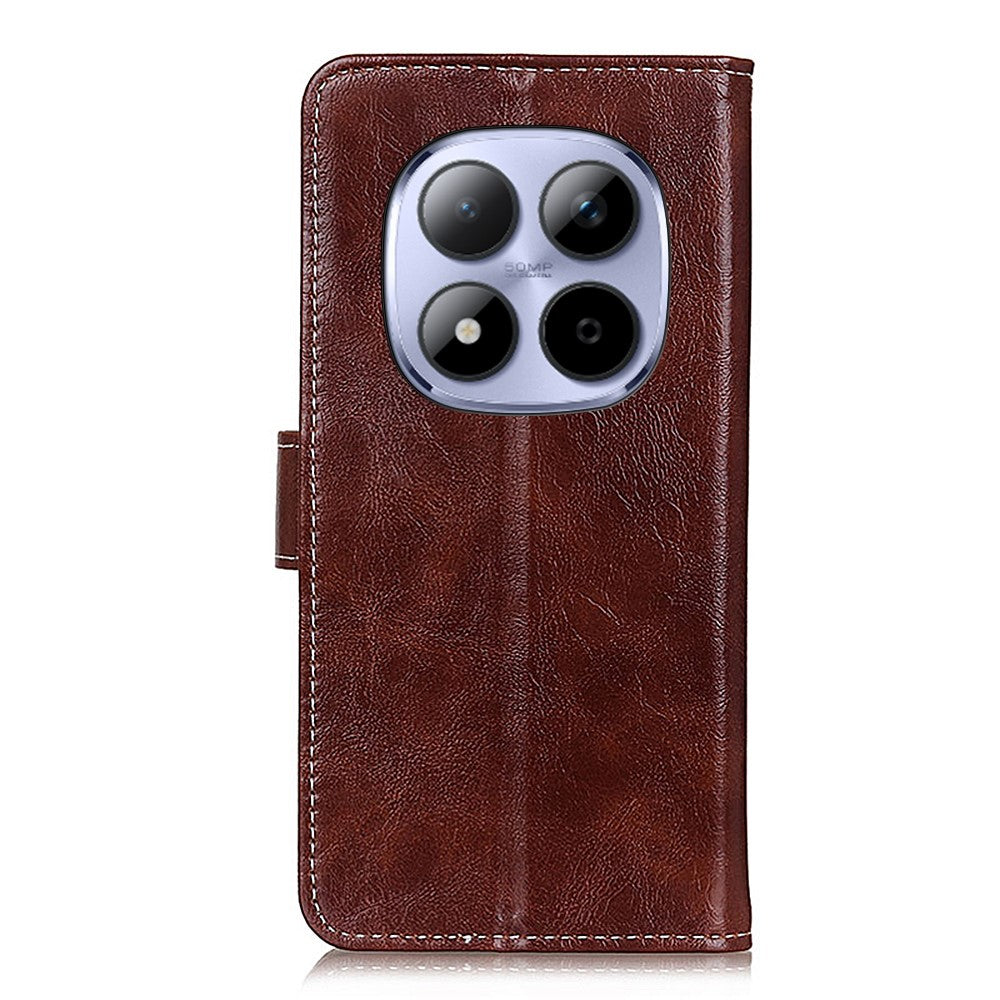 For Xiaomi Poco M8 Pro 5G / Redmi Note 15 Pro+ 5G (Global) Case Wallet Leather Phone Cover Crazy Horse Texture - Brown