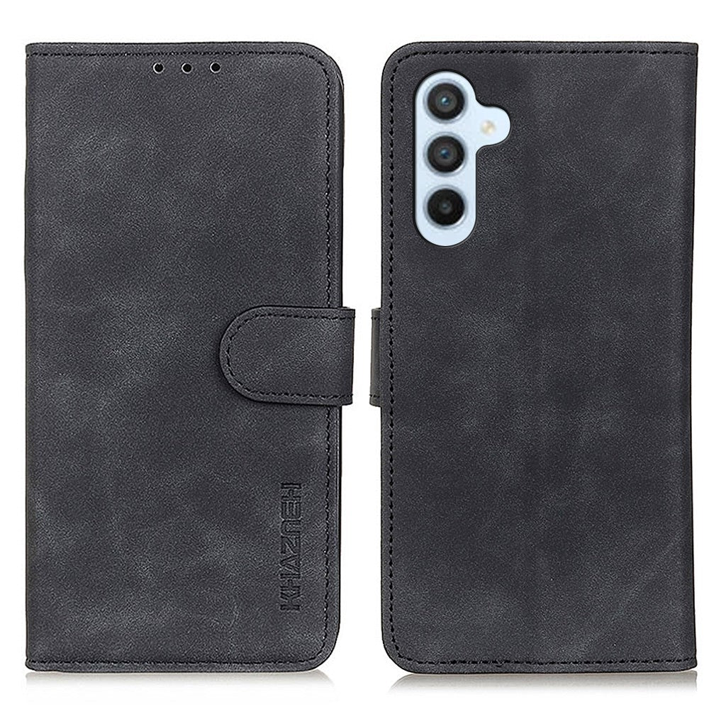 KHAZNEH-For-Samsung-Galaxy-S26-/-S26-Pro-Case-PU-Leather-Retro-Texture-Phone-Cover-Black