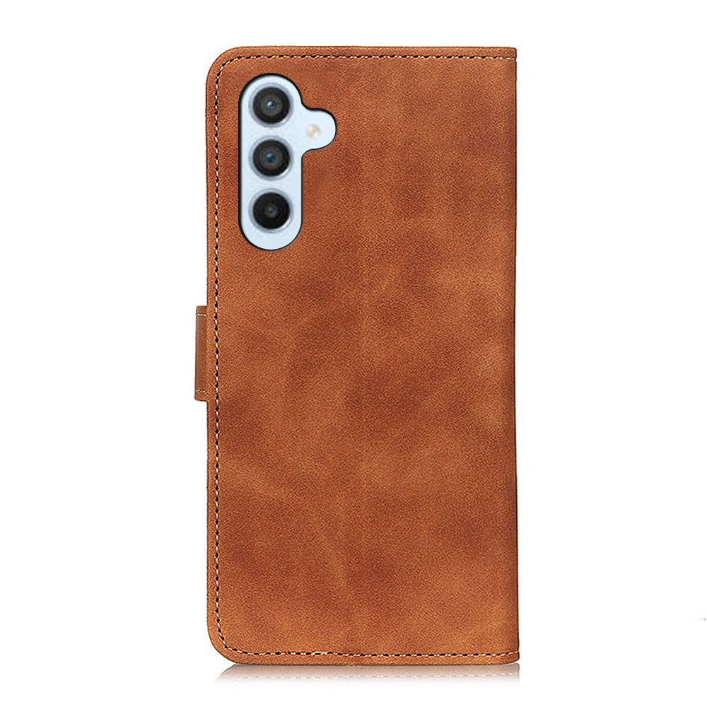 KHAZNEH-For-Samsung-Galaxy-S26-/-S26-Pro-Case-PU-Leather-Retro-Texture-Phone-Cover-Brown