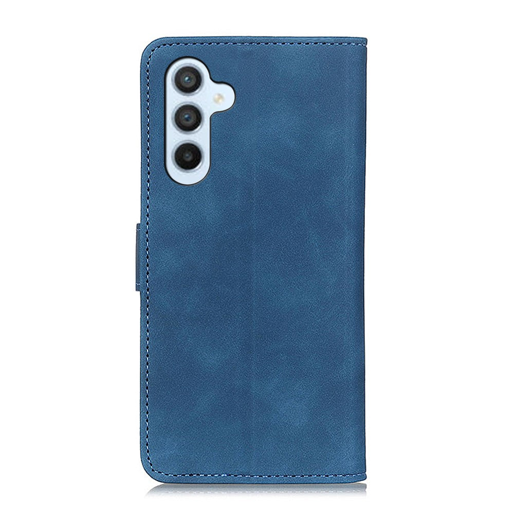 KHAZNEH-For-Samsung-Galaxy-S26-/-S26-Pro-Case-PU-Leather-Retro-Texture-Phone-Cover-Blue