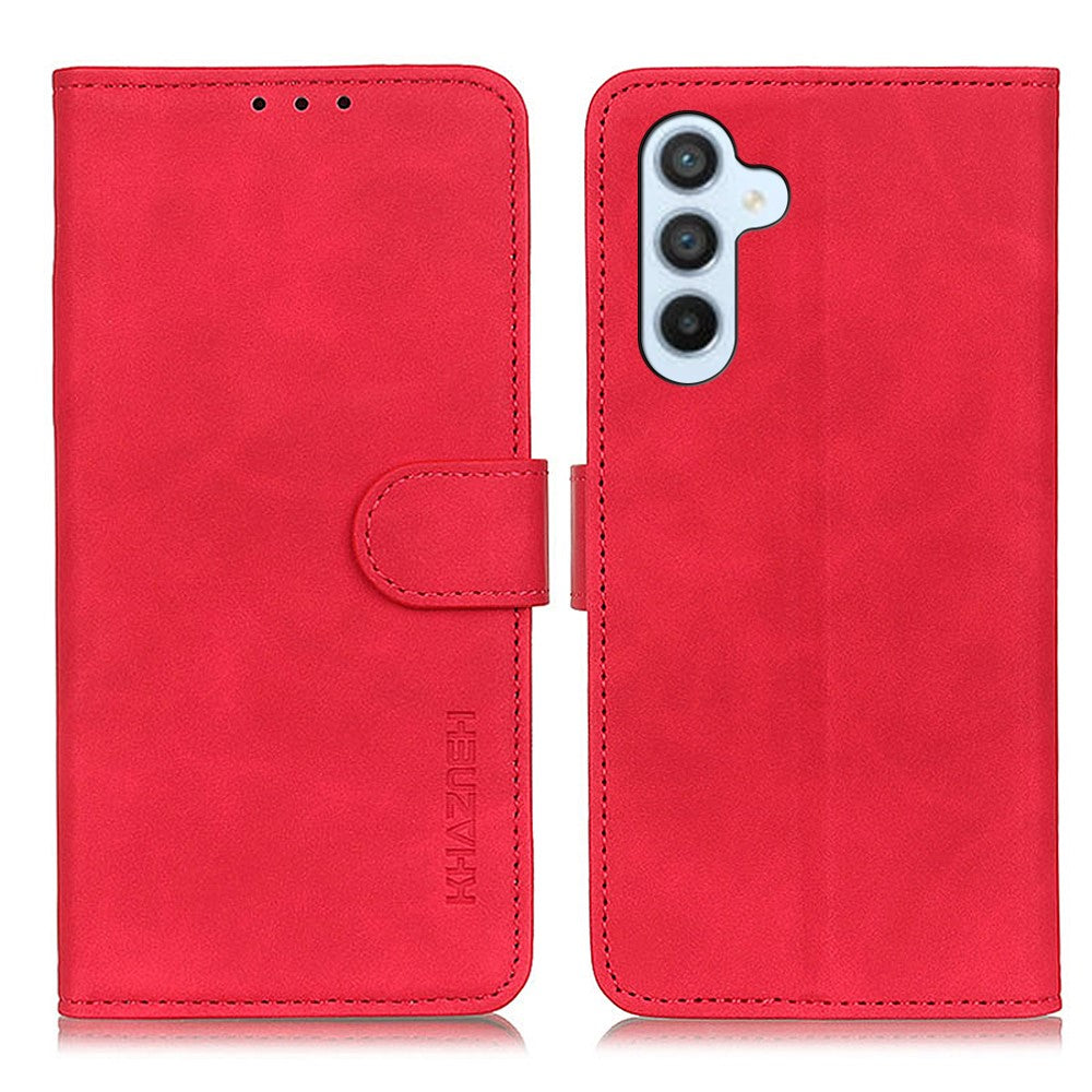 KHAZNEH-For-Samsung-Galaxy-S26-/-S26-Pro-Case-PU-Leather-Retro-Texture-Phone-Cover-Red