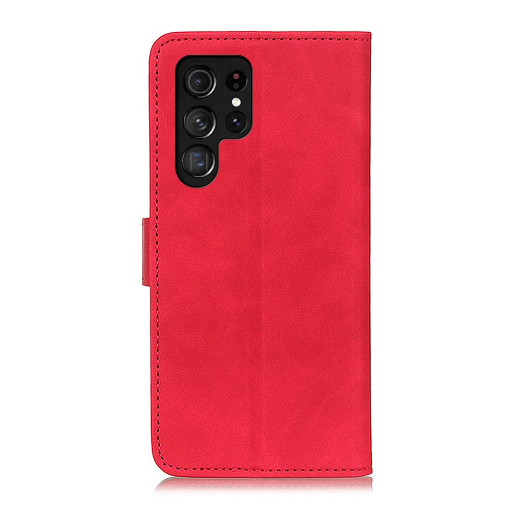 KHAZNEH-For-Samsung-Galaxy-S26-Ultra-Case-PU-Leather-Retro-Texture-Phone-Cover-Red