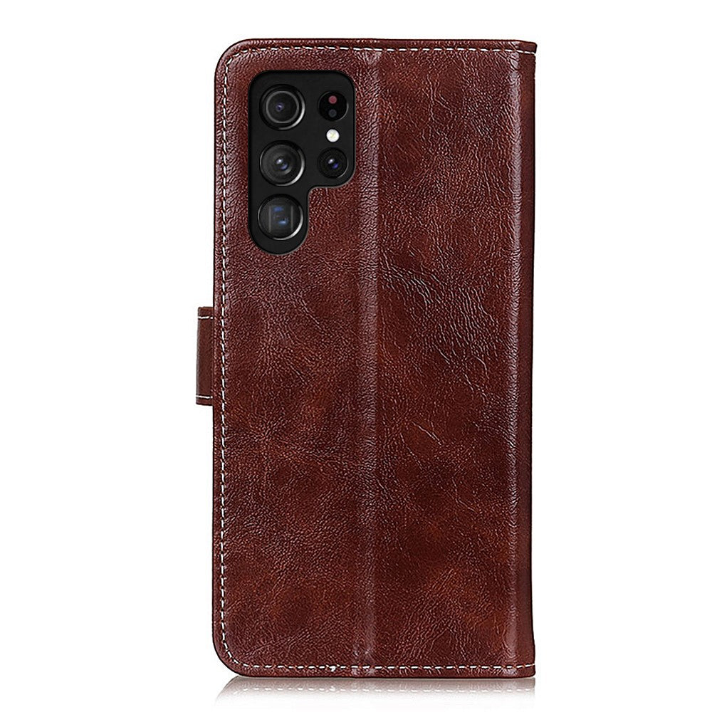 For-Samsung-Galaxy-S26-Ultra-Case-Wallet-Leather-Phone-Cover-Crazy-Horse-Texture-Brown
