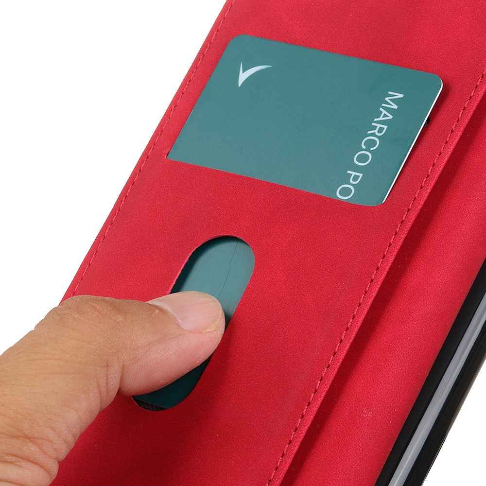 KHAZNEH For Xiaomi 17 Pro Case PU Leather Retro Texture Phone Cover - Red