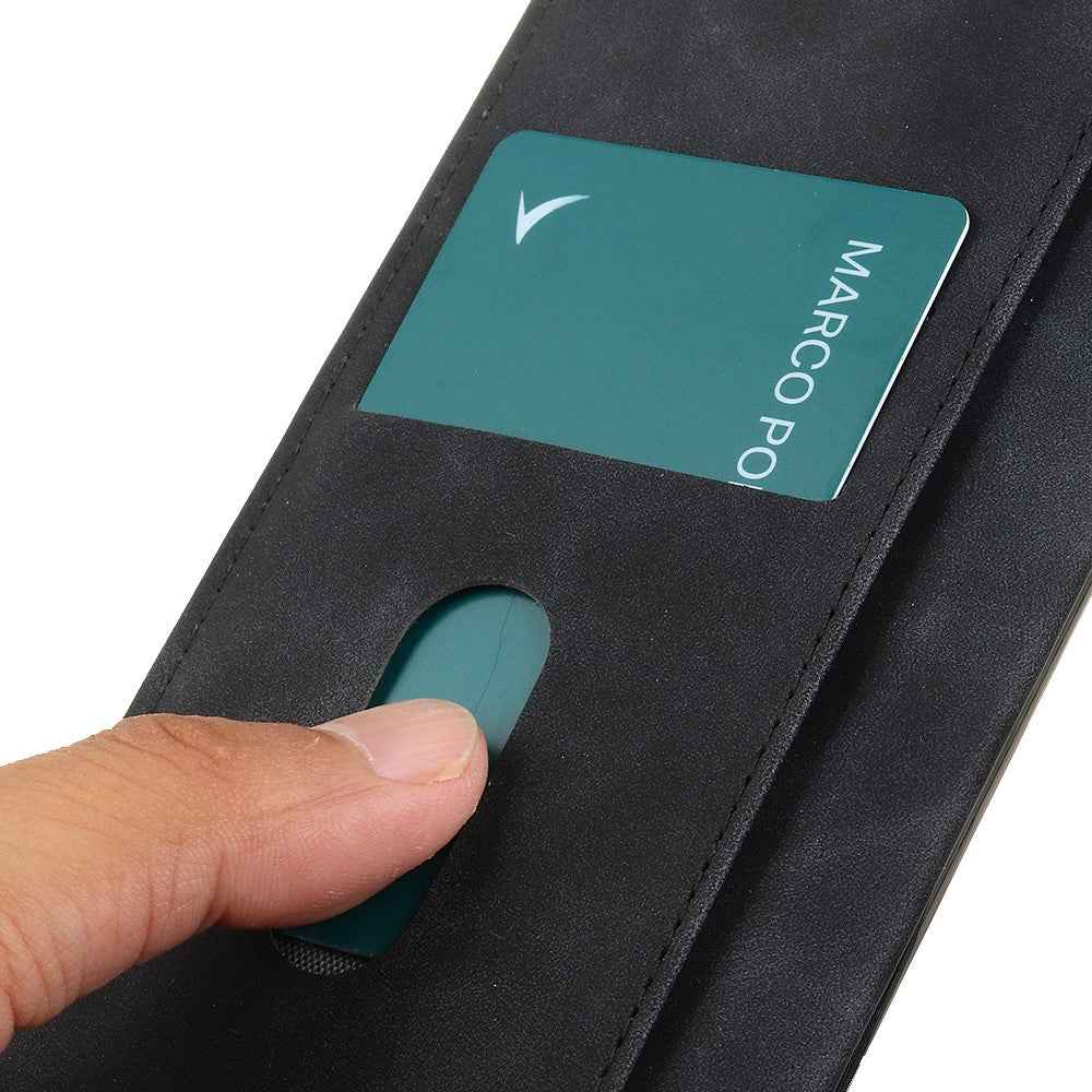 KHAZNEH For Xiaomi 17 Pro Case PU Leather Retro Texture Phone Cover - Black