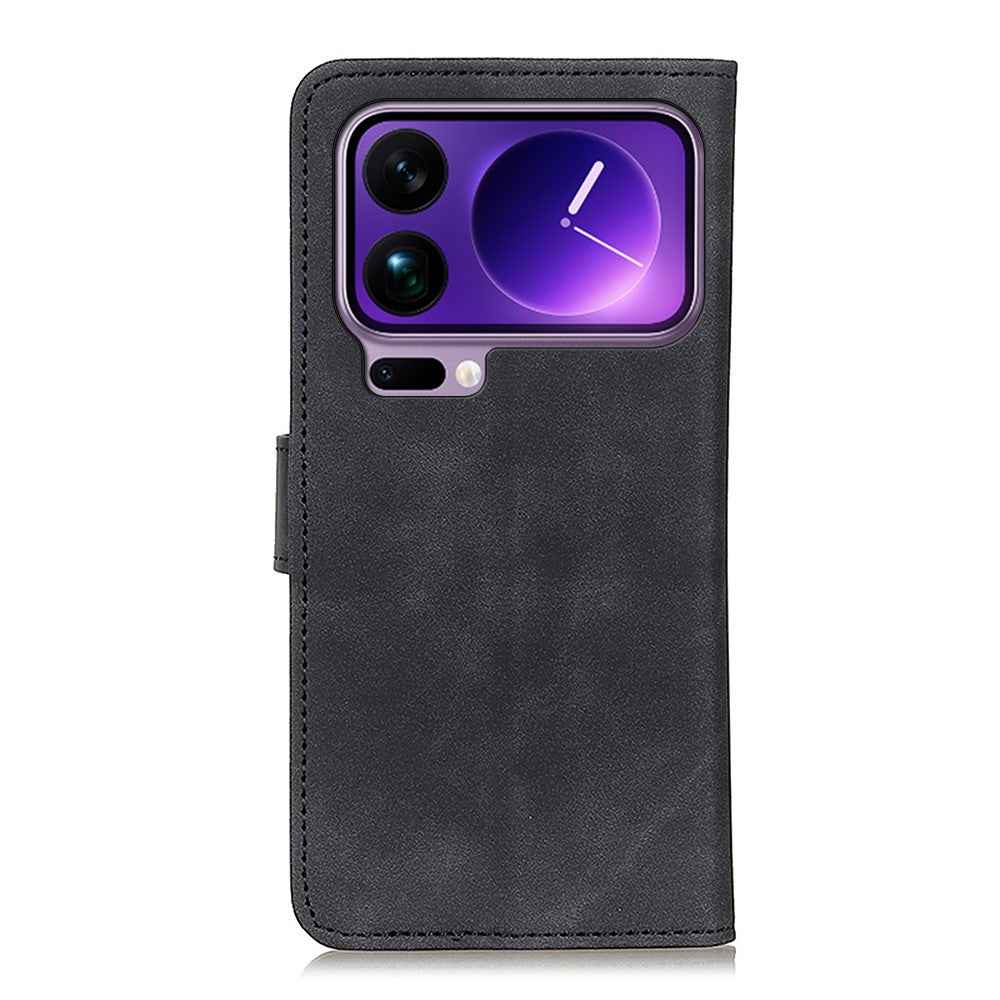 KHAZNEH For Xiaomi 17 Pro Case PU Leather Retro Texture Phone Cover - Black