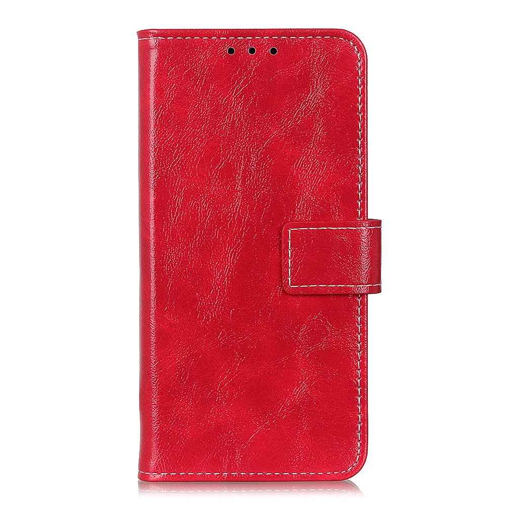 For Xiaomi 17 Pro Case Wallet Leather Phone Cover Crazy Horse Texture - Red