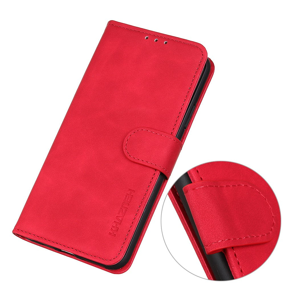KHAZNEH For Xiaomi 17 Pro Max Case PU Leather Retro Texture Phone Cover - Red