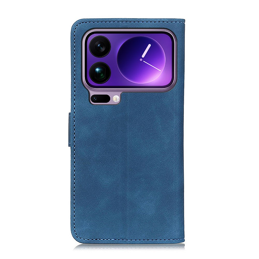KHAZNEH For Xiaomi 17 Pro Max Case PU Leather Retro Texture Phone Cover - Blue
