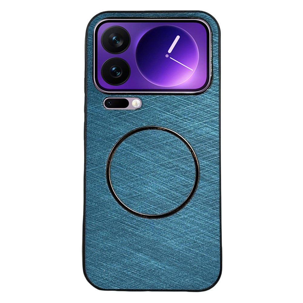 For Xiaomi 17 Pro Max Case Magnetic Case Silk Texture PC + TPU Phone Cover - Sky Blue