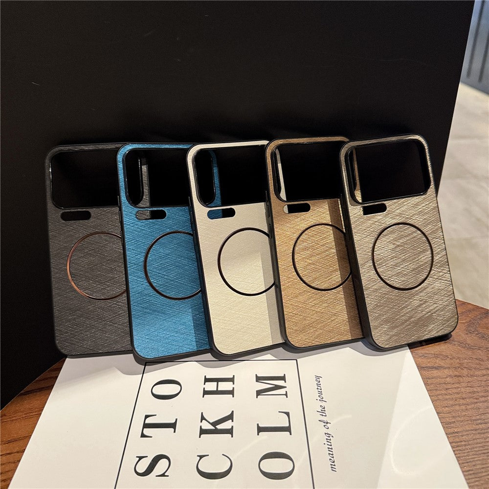 For Xiaomi 17 Pro Max Case Magnetic Case Silk Texture PC + TPU Phone Cover - Black