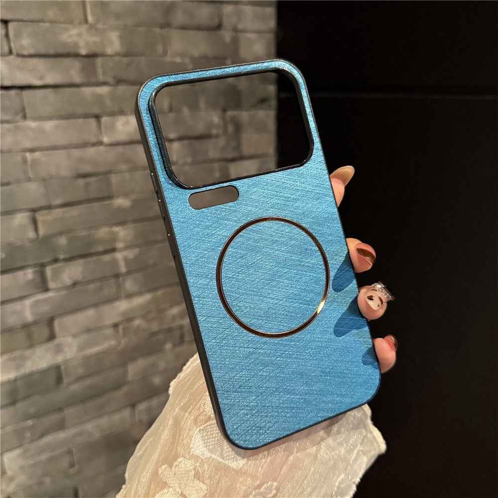 For Xiaomi 17 Pro Magnetic Case Silk Texture PC + TPU Phone Cover - Sky Blue