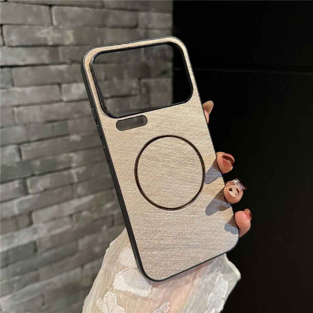 For Xiaomi 17 Pro Magnetic Case Silk Texture PC + TPU Phone Cover - Titanium Grey