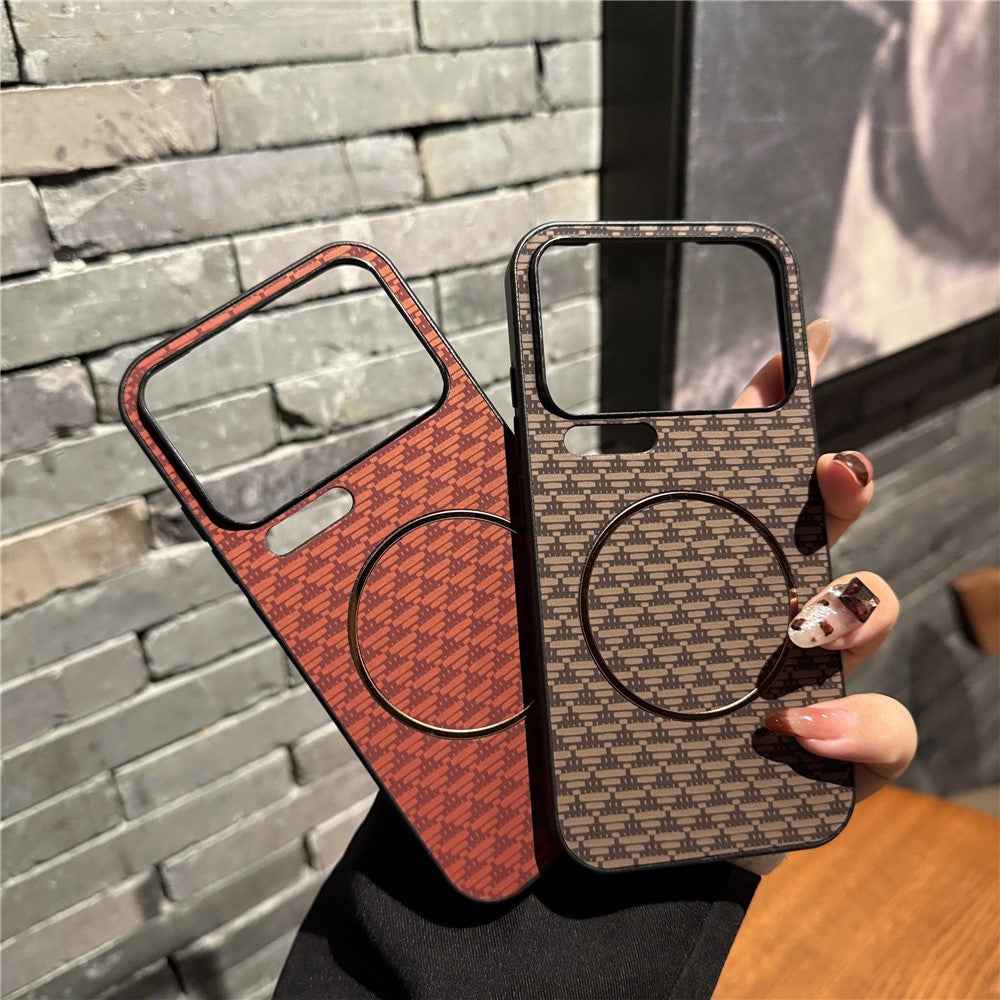 For Xiaomi 17 Pro Magnetic Case Triangular Mountain Texture PC + TPU Phone Cover - Black