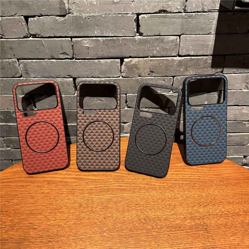For Xiaomi 17 Pro Magnetic Case Triangular Mountain Texture PC + TPU Phone Cover - Black