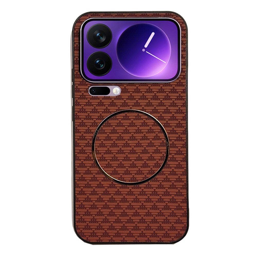 For Xiaomi 17 Pro Max Magnetic Case Triangular Mountain Texture PC + TPU Phone Cover - Red