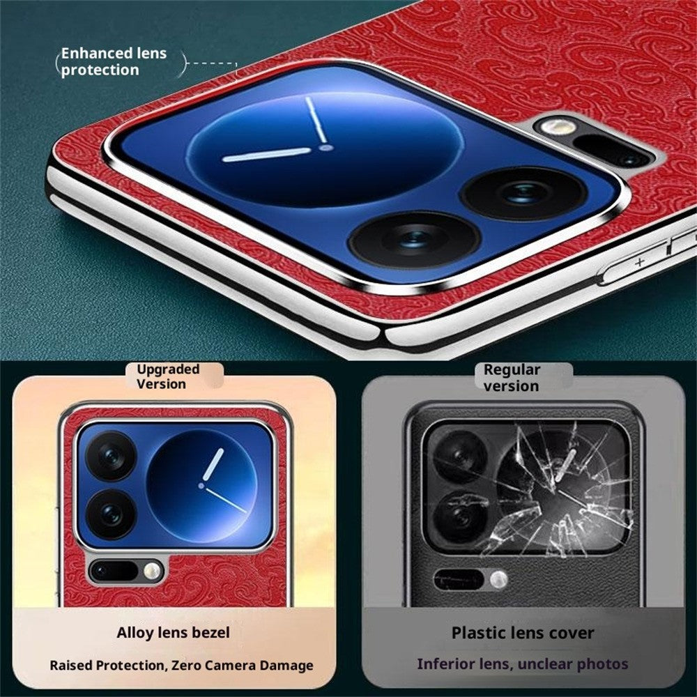 For Xiaomi 17 Pro Max Case Loong Pattern Electroplated PC + TPU Shockproof Phone Cover - Red