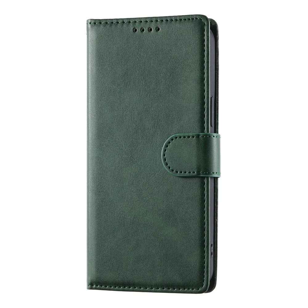 For Xiaomi 17 Pro Case Stand Wallet Calf Texture PU Leather Flip Phone Cover with Wrist Strap - Green