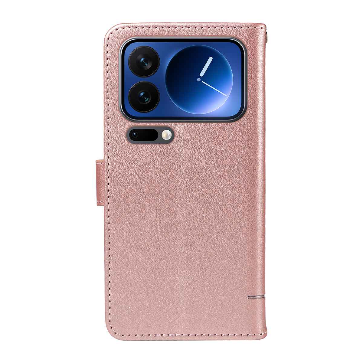 For Xiaomi 17 Pro Case Cat Pattern Imprint Leather Phone Cover with Wrist Strap - Rose Gold