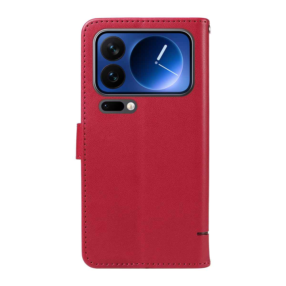 For Xiaomi 17 Pro Case Cat Pattern Imprint Leather Phone Cover with Wrist Strap - Red