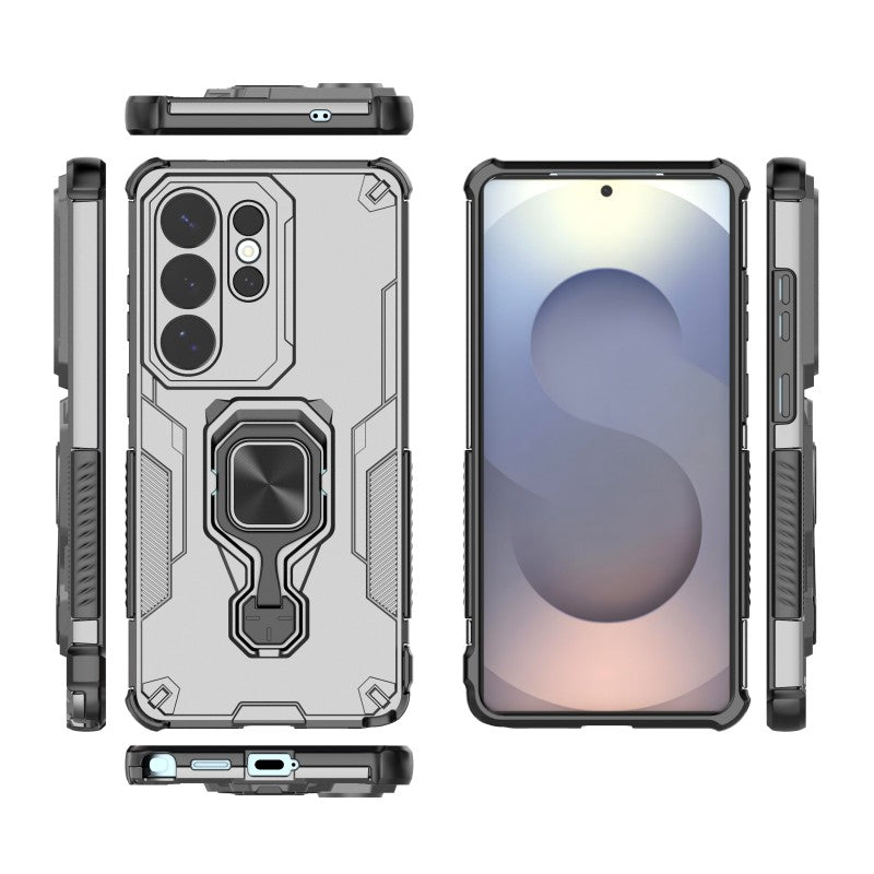 For-Samsung-Galaxy-S26-Ultra-Phone-Case-WANLONFENG-PC-TPU-Back-Cover-Kickstand-with-Tempered-Glass-Grey