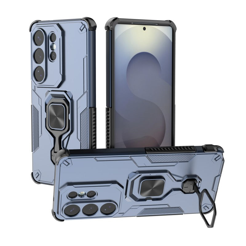 For-Samsung-Galaxy-S26-Ultra-Phone-Case-WANLONFENG-PC-TPU-Back-Cover-Kickstand-with-Tempered-Glass-Blue