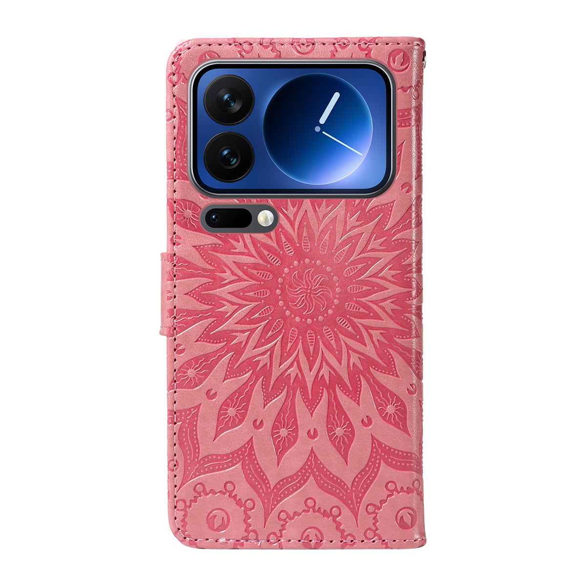 For Xiaomi 17 Pro Leather Wallet Case Sunflower Imprinted Phone Cover - Pink