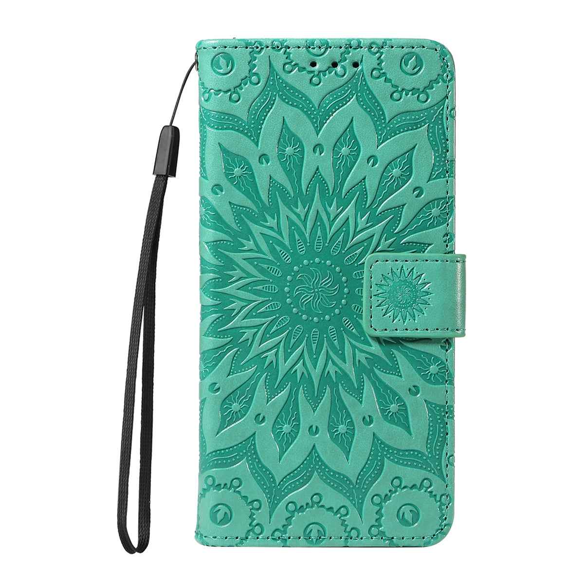 For Xiaomi 17 Pro Leather Wallet Case Sunflower Imprinted Phone Cover - Green