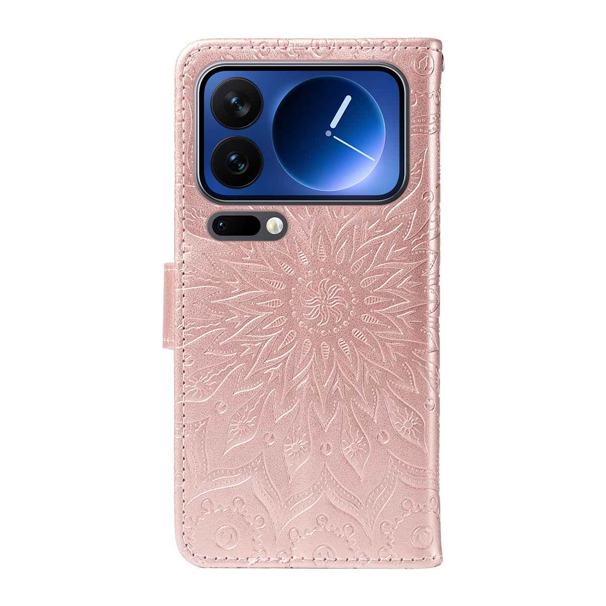 For Xiaomi 17 Pro Leather Wallet Case Sunflower Imprinted Phone Cover -  Rose Gold