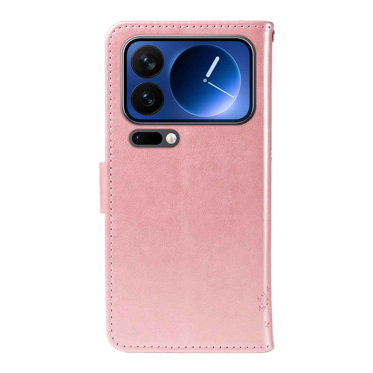 For Xiaomi 17 Pro Phone Case with Stand Cat Tree Pattern Leather Wallet Mobile Cover - Rose Gold