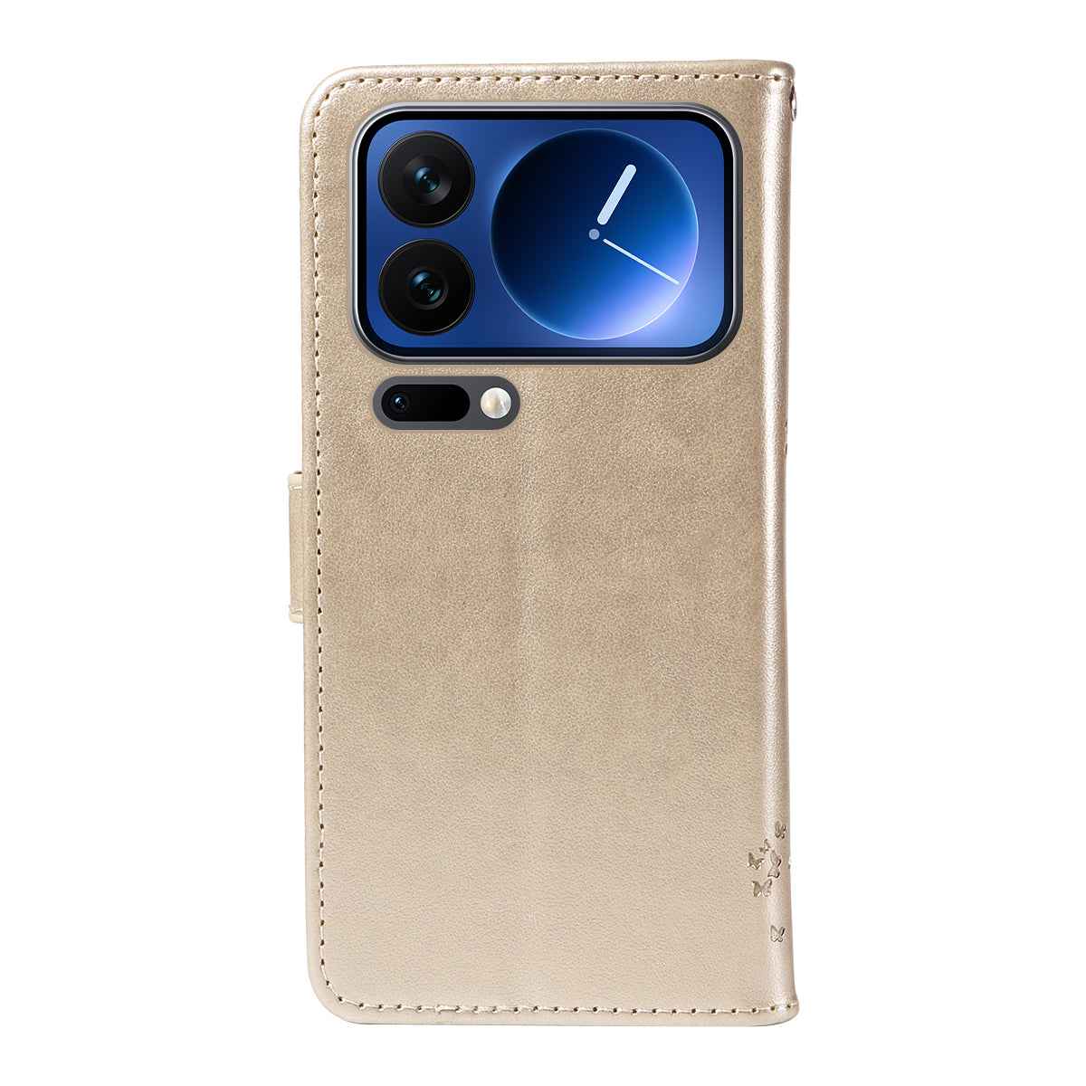 For Xiaomi 17 Pro Phone Case with Stand Cat Tree Pattern Leather Wallet Mobile Cover - Gold