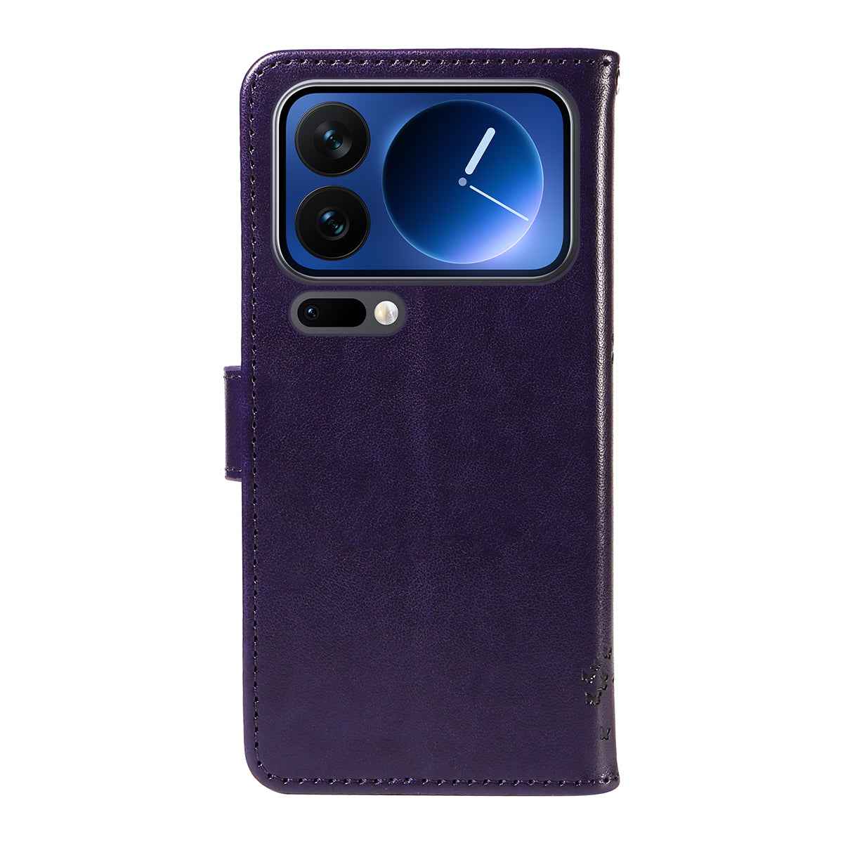 For Xiaomi 17 Pro Phone Case with Stand Cat Tree Pattern Leather Wallet Mobile Cover - Purple