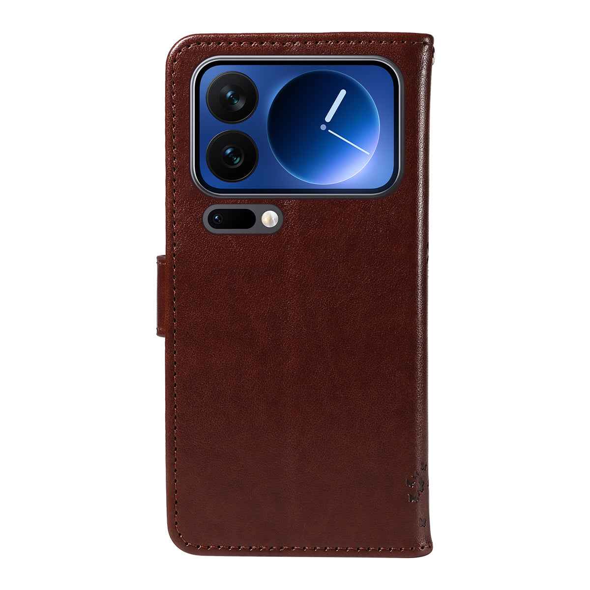 For Xiaomi 17 Pro Phone Case with Stand Cat Tree Pattern Leather Wallet Mobile Cover - Coffee
