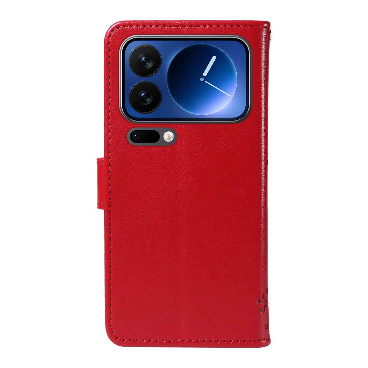 For Xiaomi 17 Pro Phone Case with Stand Cat Tree Pattern Leather Wallet Mobile Cover - Red
