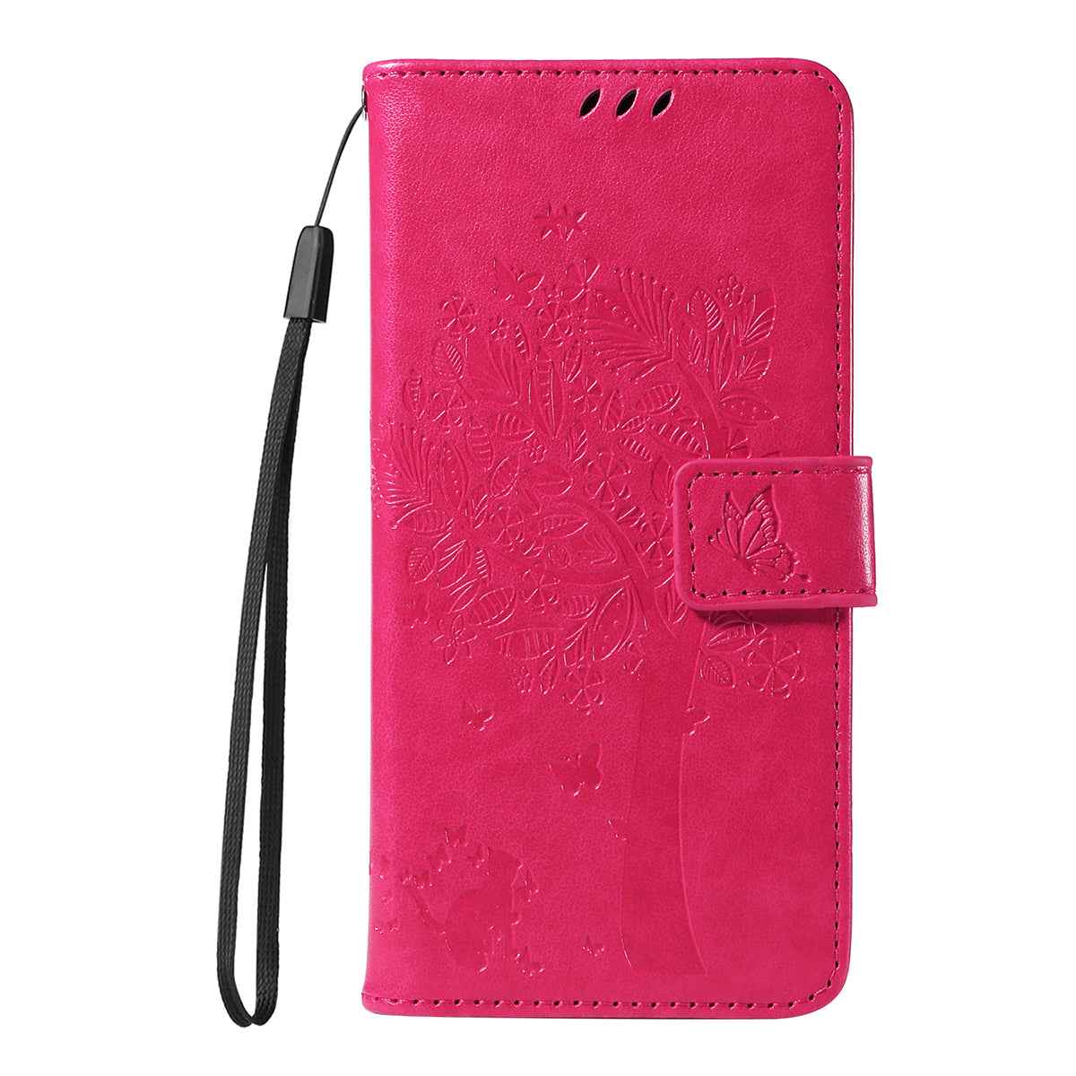 For Xiaomi 17 Pro Phone Case with Stand Cat Tree Pattern Leather Wallet Mobile Cover - Rose