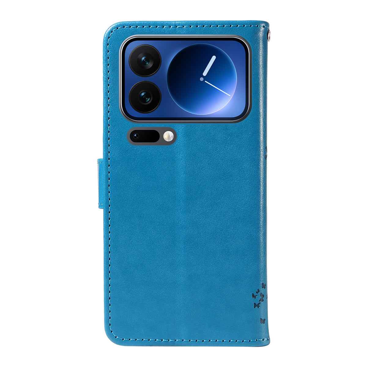 For Xiaomi 17 Pro Phone Case with Stand Cat Tree Pattern Leather Wallet Mobile Cover - Blue