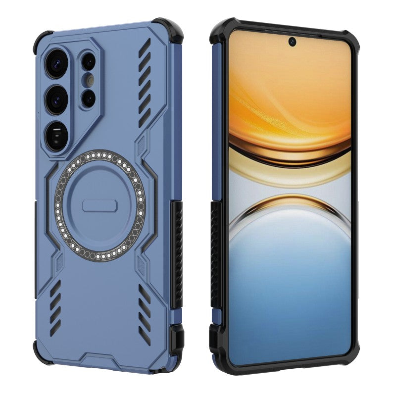For-Samsung-Galaxy-S26-Ultra-Magnetic-Case-WANLONFENG-DJ-Series-PC-TPU-Phone-Cover-with-2Pcs-Tempered-Glass-Film-Blue