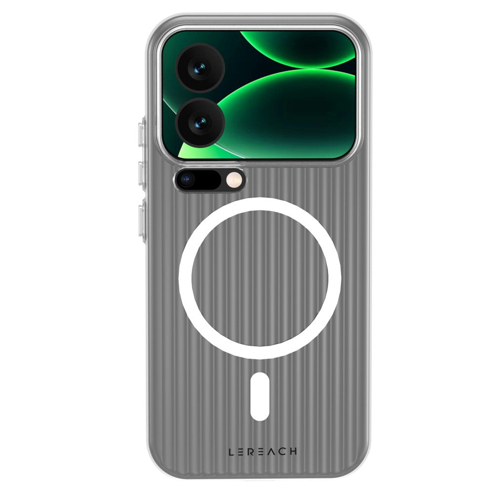 LEREACH TOC Series for Xiaomi 17 Pro Max Case Flowing Grid PC Phone Cover Magnetic Case - White