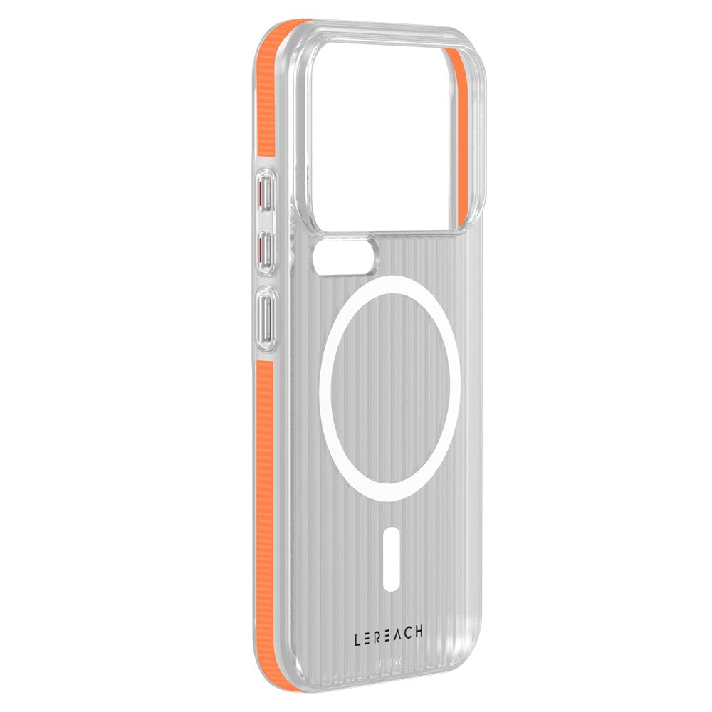 LEREACH TOC Series for Xiaomi 17 Pro Max Case Flowing Grid PC Phone Cover Magnetic Case - Orange