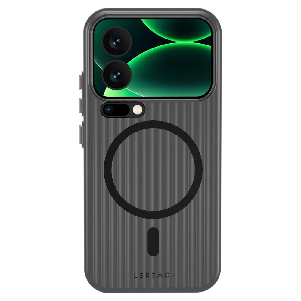LEREACH TOC Series for Xiaomi 17 Pro Max Case Flowing Grid PC Phone Cover Magnetic Case - Black