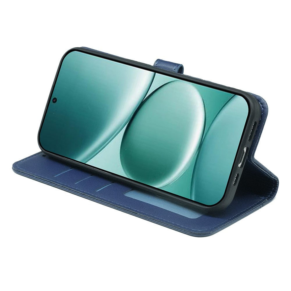 For Xiaomi Poco M8 Pro 5G / Redmi Note 15 Pro+ 5G (Global) Wallet Case Magnetic Snap Leather Phone Cover with Strap - Blue