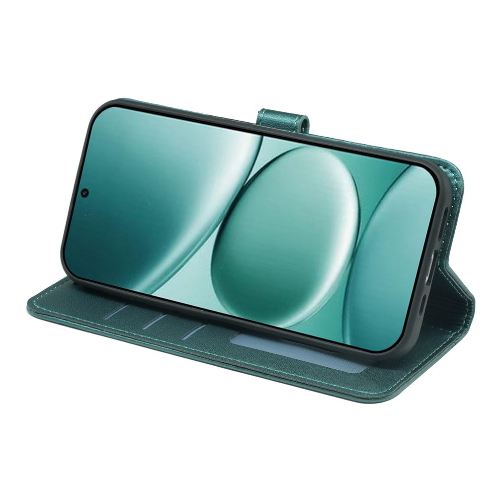 For Xiaomi Poco M8 Pro 5G / Redmi Note 15 Pro+ 5G (Global) Wallet Case Magnetic Snap Leather Phone Cover with Strap - Green