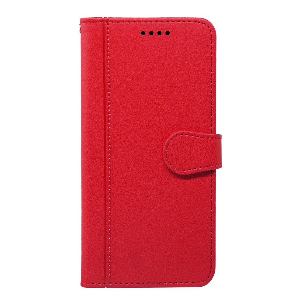 For Xiaomi Poco M8 Pro 5G / Redmi Note 15 Pro+ 5G (Global) Wallet Case Magnetic Snap Leather Phone Cover with Strap - Red