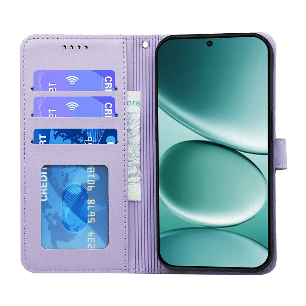 For Xiaomi Poco M8 Pro 5G / Redmi Note 15 Pro+ 5G (Global) Wallet Case Magnetic Snap Leather Phone Cover with Strap - Purple