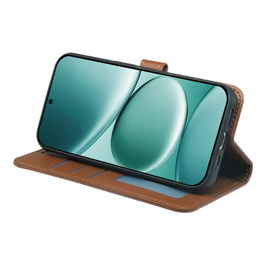 For Xiaomi Poco M8 Pro 5G / Redmi Note 15 Pro+ 5G (Global) Wallet Case Magnetic Snap Leather Phone Cover with Strap - Brown