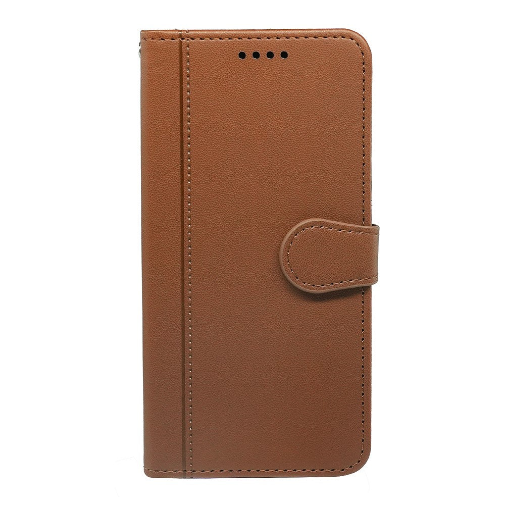 For Xiaomi Poco M8 Pro 5G / Redmi Note 15 Pro+ 5G (Global) Wallet Case Magnetic Snap Leather Phone Cover with Strap - Brown
