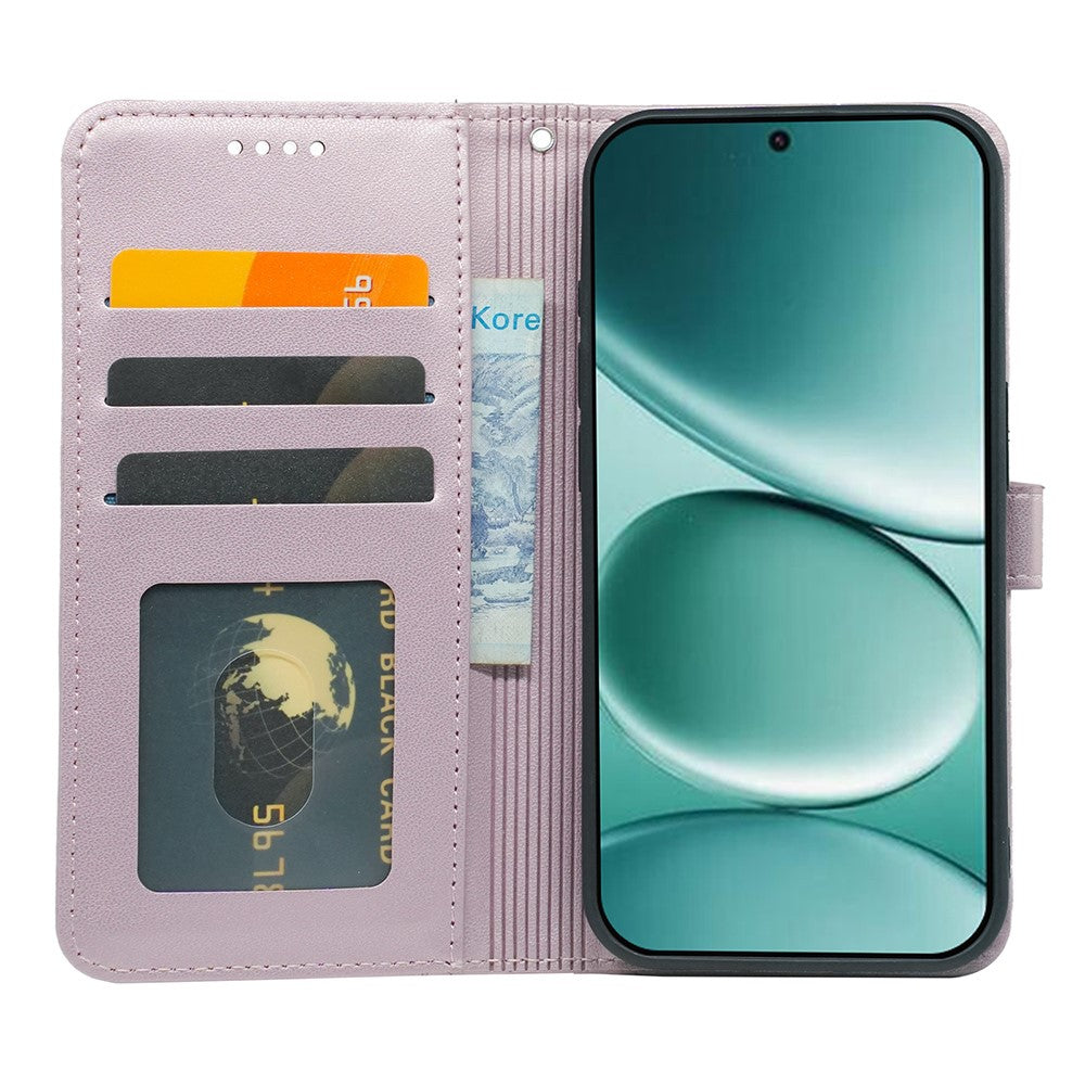 For Xiaomi Poco M8 Pro 5G / Redmi Note 15 Pro+ 5G (Global) Wallet Case Magnetic Snap Leather Phone Cover with Strap - Rose Gold