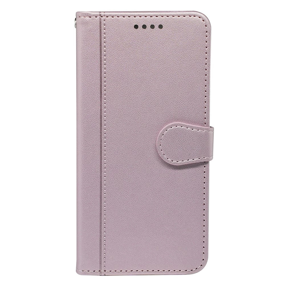 For Xiaomi Poco M8 Pro 5G / Redmi Note 15 Pro+ 5G (Global) Wallet Case Magnetic Snap Leather Phone Cover with Strap - Rose Gold