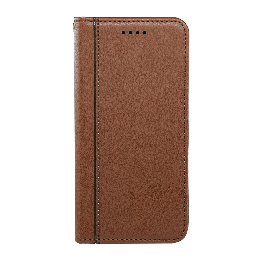 For Xiaomi Poco M8 Pro 5G / Redmi Note 15 Pro+ 5G (Global) Wallet Case Magnetic Closing PU Leather Phone Cover with Wrist Strap - Brown